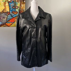 Vintage Frye leather blazer.